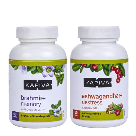 Kapiva Memory Boosters: Brahmi+Memory & Ashwagandha+Destress Cap