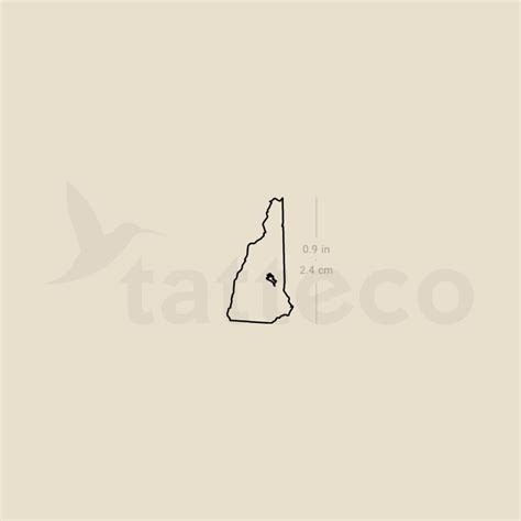 New Hampshire Map Outline Temporary Tattoo - Set of 3 – Tatteco