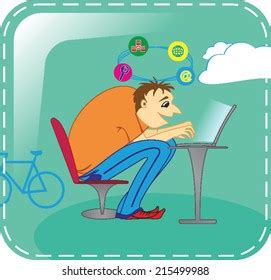 Boy Laptop Stock Vector (Royalty Free) 215499988 | Shutterstock