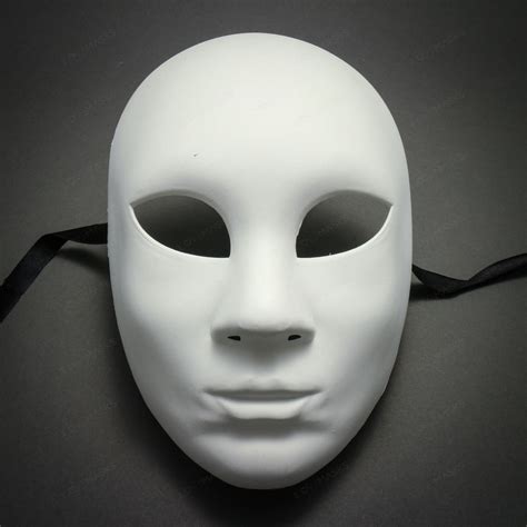 Plain White Blank Decorating Craft Full Face Masquerade Mask Custome Party