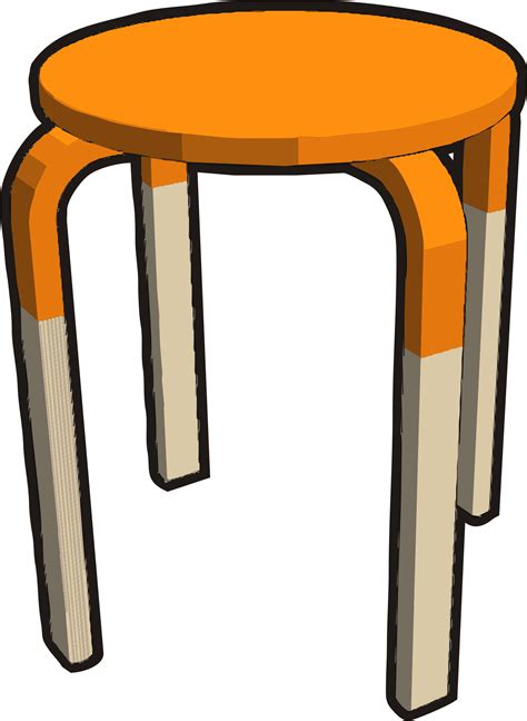 Clipart - Ikea stuff - Frosta stool, half orange