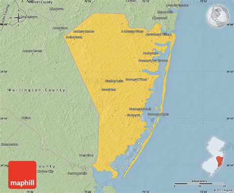 Savanna Style Map of Ocean County