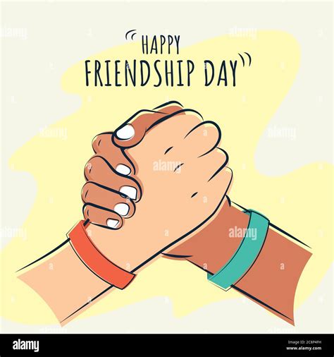 Happy Friendship Day, friends shake hands illustration poster, vector Stock Vector Image & Art ...