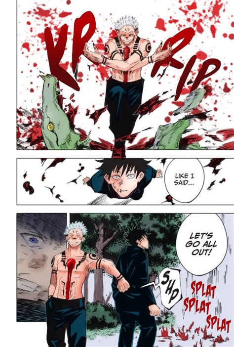 I coloured Sukuna vs Megumi from Jujutsu Kaisen chapter 9 page 8 : r ...