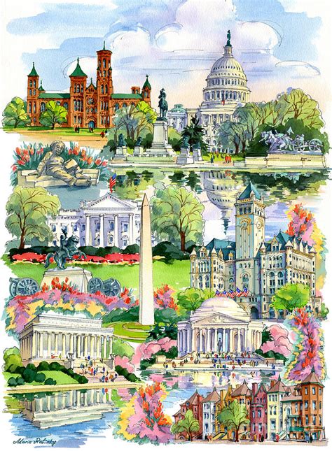 Washington DC painting Painting by Maria Rabinky - Fine Art America