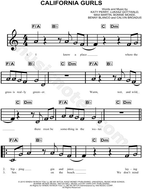 California Girls Guitar Chords