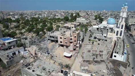 Drone footage shows destruction in Gaza