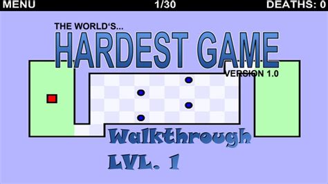 The World's Hardest Game - Walkthrough Level 1 - YouTube