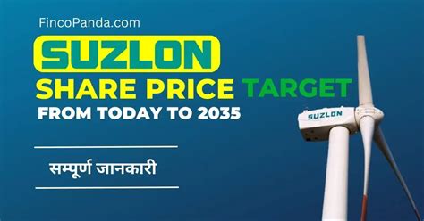 Suzlon Energy Share Price Target 2024, 2025, 2027, 2030 - 2035 (Long ...