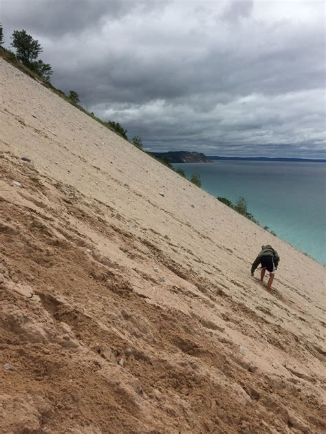 Climbing Sleeping Bear Dune at 45 degree angle | Smithsonian Photo ...