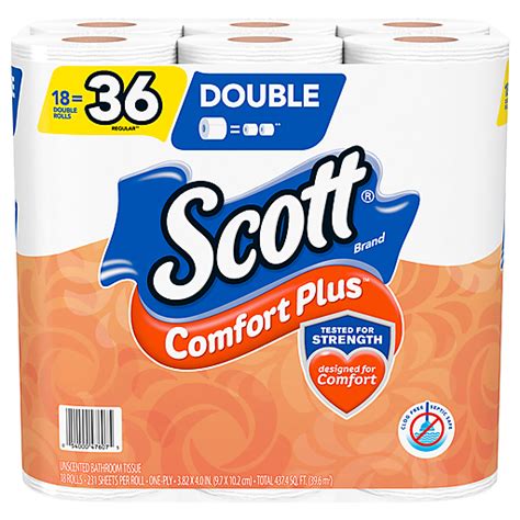 Scott Comfort Plus Double One-Ply Unscented Bathroom Tissue 18 ea | Toilet Paper | Donelan's ...