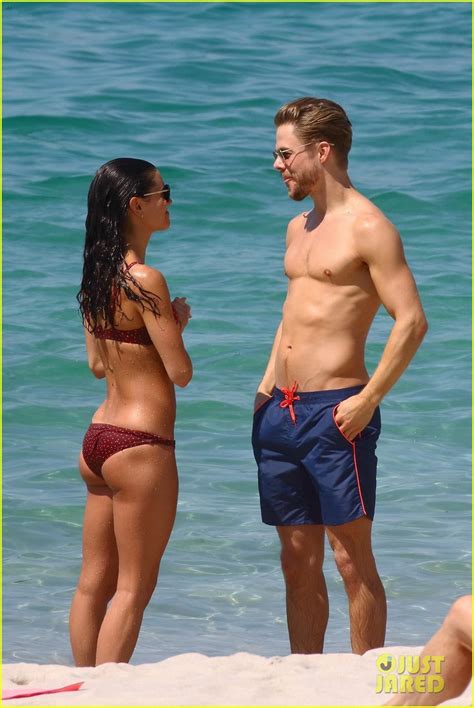 Photo: shirtless derek hough hits the beach with girlfriend hayley ...