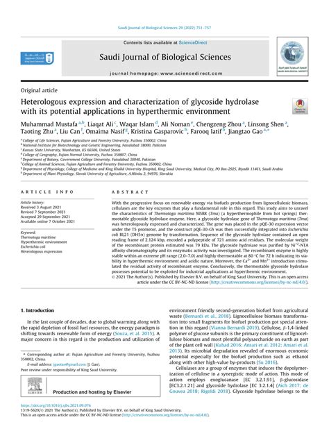 (PDF) Heterologous Expression and Characterization of Glycoside ...