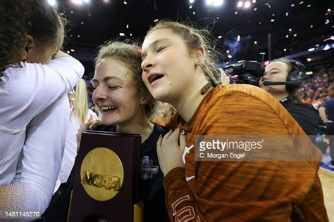 Zoe Fleck of the Texas Longhorns and Marina Crownover of the Texas ...