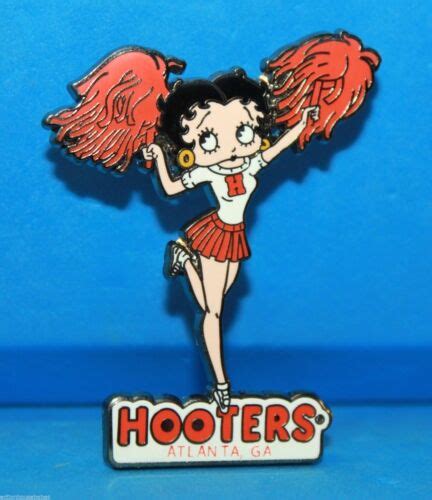 RARE! ATLANTA GA HOOTERS BETTY BOOP CHEERLEADER GIRL WITH POM POMS LAPEL PIN | eBay