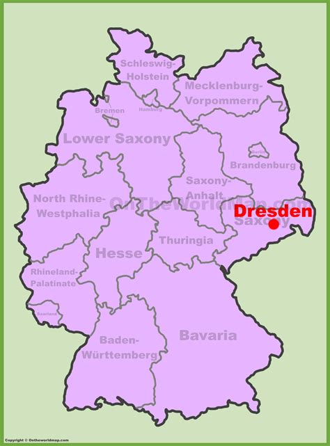 Dresden location on the Germany map - Ontheworldmap.com