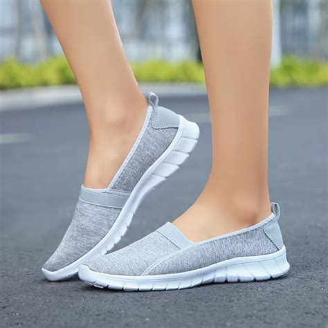 Fashion Women Soft Sole Slip on Breathable Casual Shoes Lazy Shoes Flat feminino esportivo ...