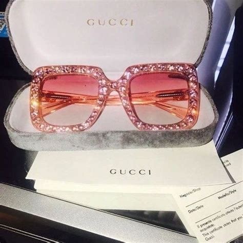 NEW GUCCI Pink Rhinestone Sunglasses on Mercari | Glasses fashion, Cute sunglasses, Shades ...