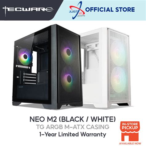 TECWARE NEO M2 TG / TECWARE FORGE M2 ARGB MATX GAMING CASING ( BLACK / WHITE)【PC CASE】 | Shopee ...