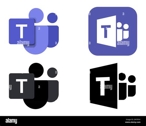 Set of Microsoft Teams Logo or Icon. Remote working application symbol ...