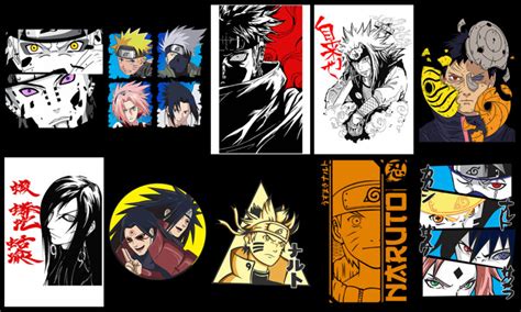 35 Naruto Anime Vector T-shirt Designs Bundle - Buy t-shirt designs