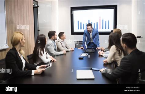 Business meeting and presentation in modern conference room for colleagues Stock Photo - Alamy