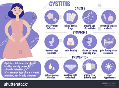 Cystitis Medical Infographics Causes Symptoms Prevention: vector de ...