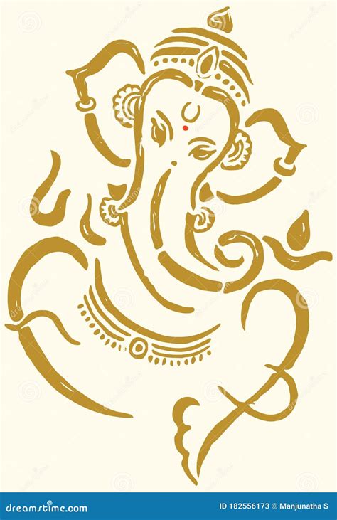 Sketch Of Lord Vinayaka Or Ganesha Creative Outline Editable Outline ...