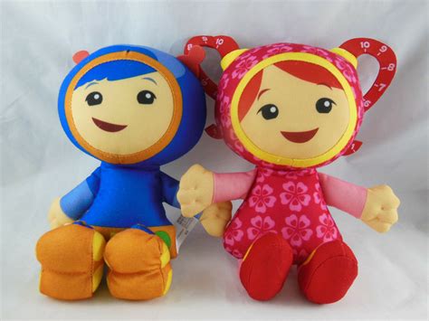 Geo & Milli Plush 9" Dolls Team Umizoomi 2011 Fisher Price Mattel Clean ...