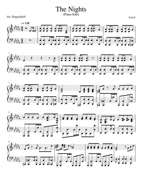 Avicii - The Nights (Piano Solo) Sheet music for Piano (Solo) | Musescore.com