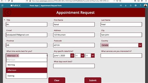 PowerApps Appoinment Form Demo - YouTube