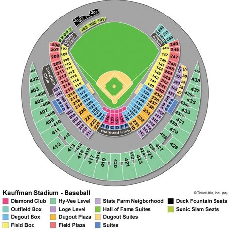 kauffman stadium seating chart with rows # ...