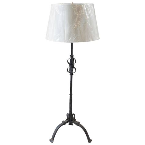 Black Wrought Iron Floor Lamp For Sale at 1stdibs