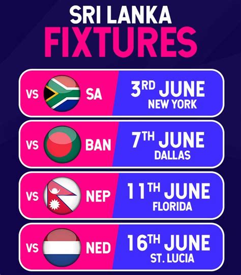 Sri Lanka T20 World Cup Schedule 2024- List of Sri Lanka Fixtures T20 WC | The Cricket Blog