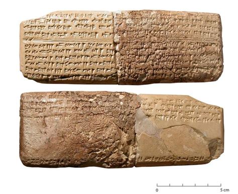 Cuneiform tablet uncovered during a French archaeological mission in Ugarit (Ras Shamra), Syria ...