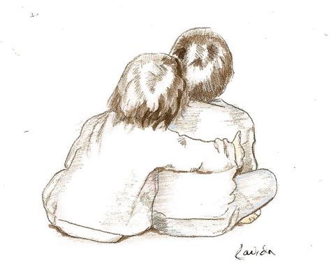 Brother And Sister Drawing by Janet Lavida - Fine Art America