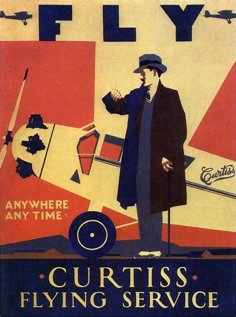 Curtiss Flying Service - Art Deco Poster - Vintage Advertising Poster Photograph by Studio ...