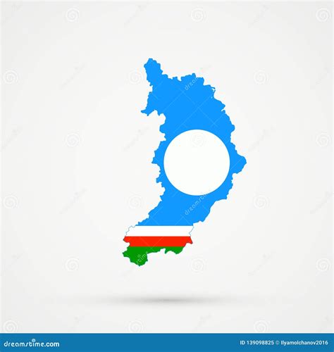 Republic of Khakassia Map in Sakha Republic Flag Colors, Editable Vector Stock Vector ...