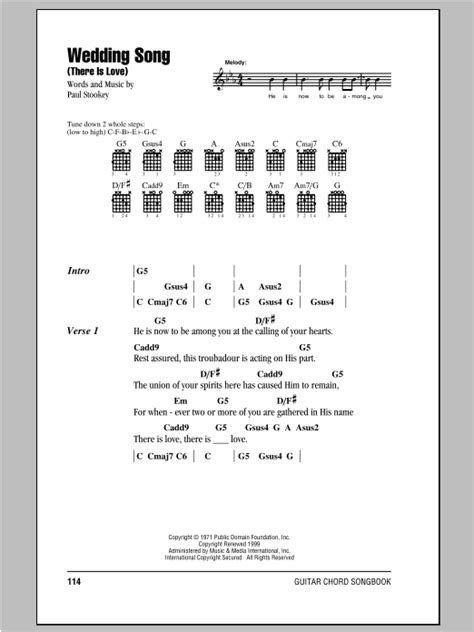 Wedding Song (There Is Love) (Guitar Chords/Lyrics) - Sheet Music