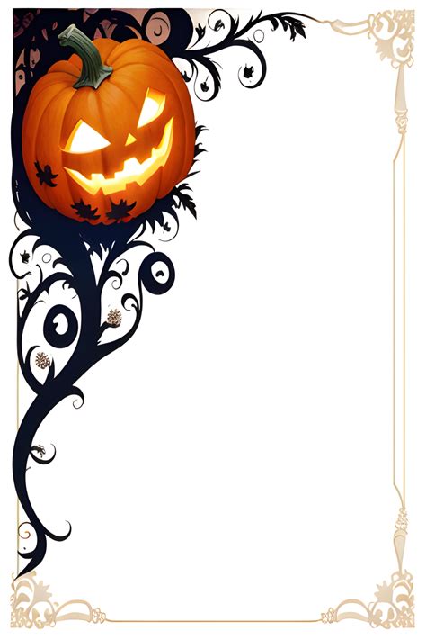 Halloween Pumpkin Border Frame Ai Generative 27762863 PNG