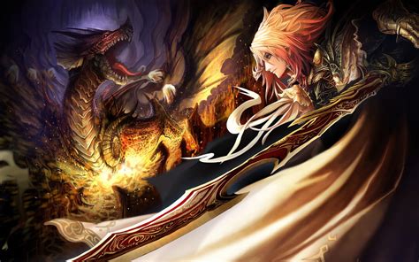 Dragon and male character digital wallpaper, anime, dragon, knight, fantasy art HD wallpaper ...