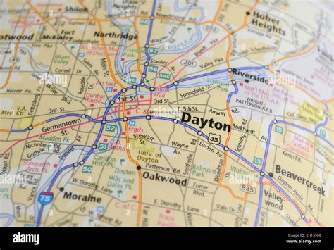 Map of the city of Dayton, OH Stock Photo - Alamy