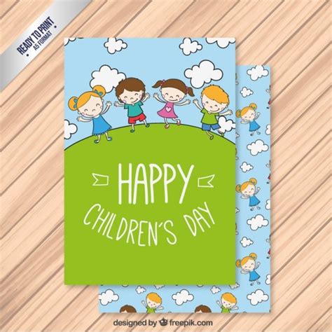 Free Vector | Green children day card