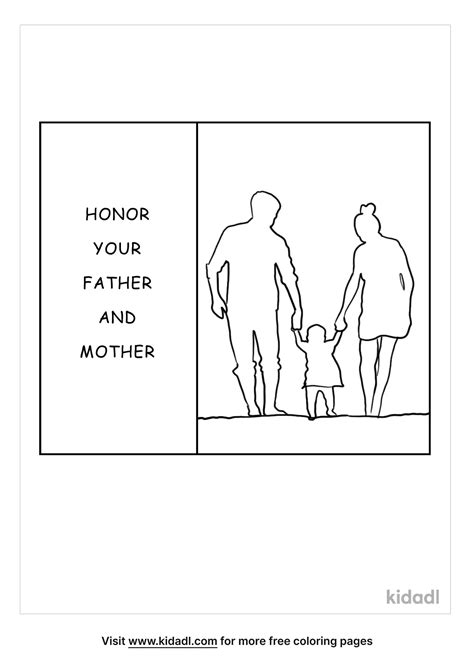 Free Honor Your Father And Mother Coloring Page | Coloring Page Printables | Kidadl