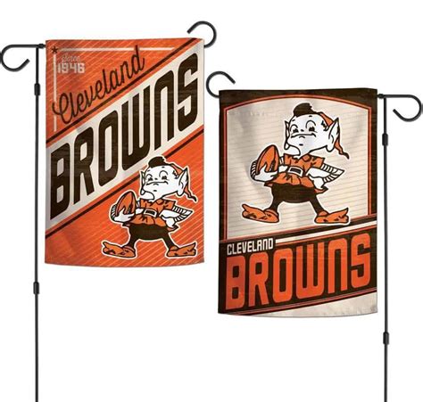 Cleveland Browns Garden Flag 2 Sided Retro Elfie Logo