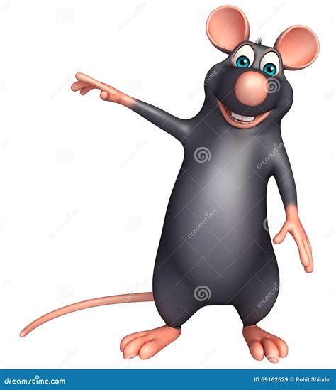 Pointing Rat Cartoon Character Stock Illustration - Illustration of asia, mammal: 69162629