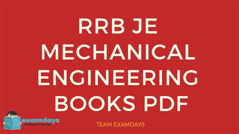 RRB JE Mechanical Engineering Books Study Materials PDF