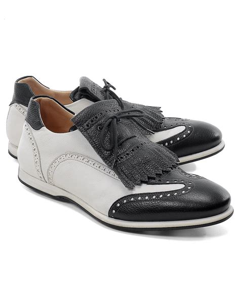 Brooks Brothers Kiltie Golf Shoes in Black for Men (black-white) | Lyst