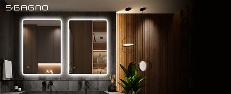 Amazon.com: S'bagno 32"x24" LED-Lighted-Bathroom-Mirror, Wall-Mounted-Dimmable-Vanity-Mirror ...