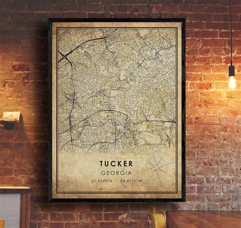 Tucker Map Print Tucker Map Georgia Map Art Tucker City Road Map Poster Vintage Gift Map - Etsy